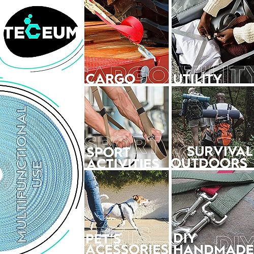 TECEUM Webbing Strap, 3/4" to 2", 10-50 Yds, Multi-Color Heavy Duty Tape - color: Baby Blue, size: 1.5"- 25 yards