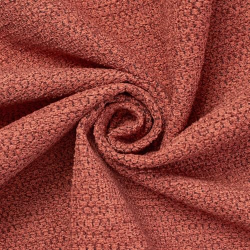 Textured Chenille Jacquard Upholstery Heavy Duty Polyester 58" Fabric by The Yard (Brick, 1 Yard) - color: Brick, size: 1 Yard