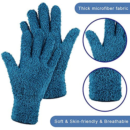 Patelai 3 Pairs Microfiber Dusting Gloves for Plants Leaf, Medium - color: Dark Blue, Gray, Khaki, size: Medium