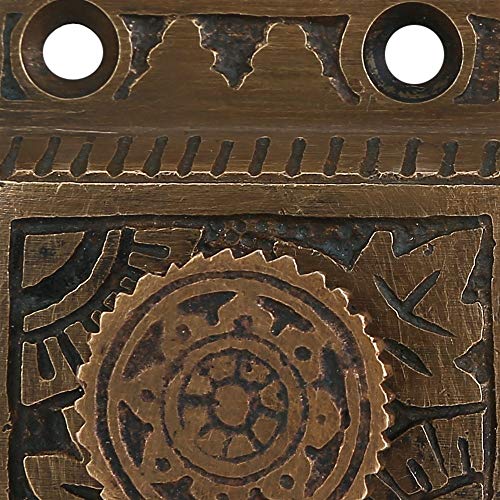 A29 Cabinet Latch, Solid Brass, Antique Brass, Flower Knob - color: Weathered Bronze-F