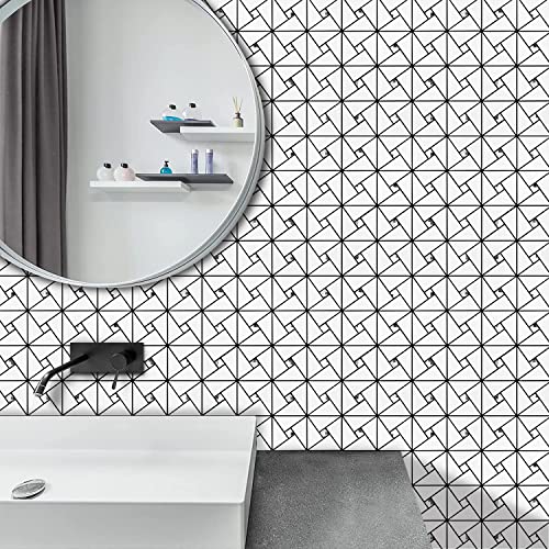 Vamos Tile 10 Sheets PVC Peel and Stick Backsplash Tile - color: ‎White