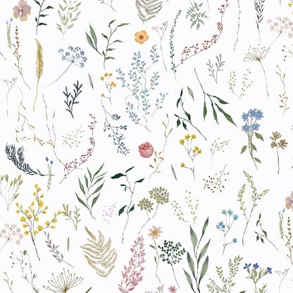 Dimoon 236"x16.1" Floral Peel and Stick Wallpaper White Contact Paper Thicken Wallpaper Delicate Flower Waterproof Green Leaf White Self Adhesive Removable Wall Paper Shelf Liner Vinyl Roll - color: White-Smooth, size: 16.1" x 236"