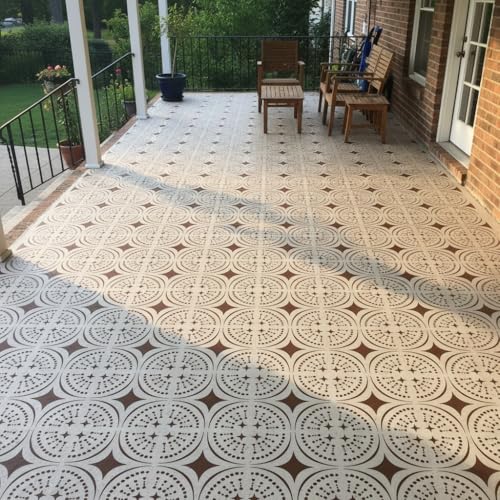 2-Pack 12" x 12" Boho Star Dot Stencils for Painting Floor, Tile, Patio
