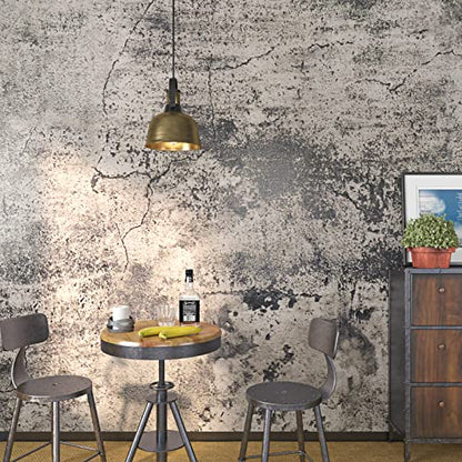 FunStick Grey Cracked Concrete Wallpaper Roll Peel and Stick Matte Concrete Countertop Contact Paper Self Adhesive Removable Vinyl Retro Cement Wall Paper for Bedroom Kitchen Drawers Thick 15.7"x78.7" - color: Gray, size: 15.8" x 78.8"