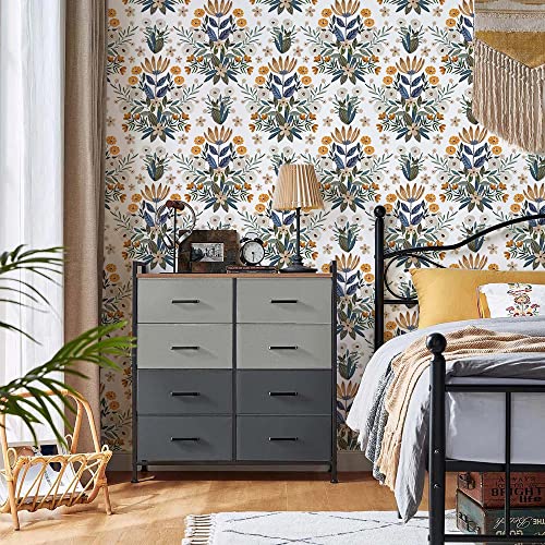 Floralplus Boho Wallpaper Peel and Stick Floral Removable Wallpaper