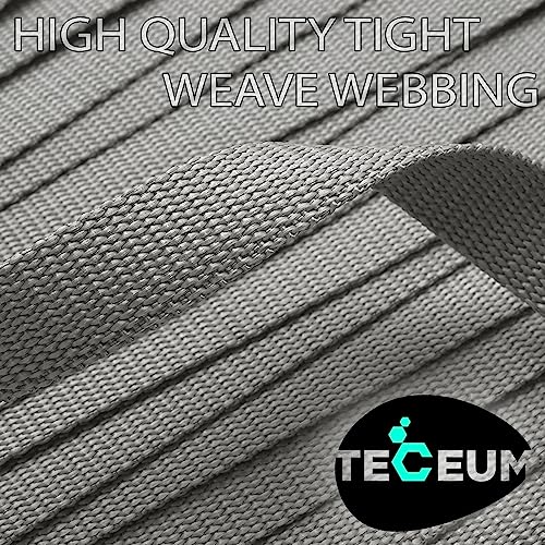 TECEUM Webbing Strap, 3/4" to 2", 10-50 Yds, Multi-Color Heavy Duty Tape - color: Light Gray, size: 1"- 10 yards