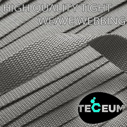 TECEUM Webbing Strap, 3/4" to 2", 10-50 Yds, Multi-Color Heavy Duty Tape - color: Light Gray, size: 2"- 50 yards