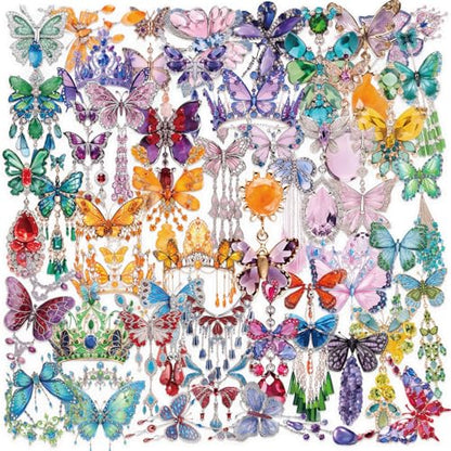 50Pcs Gem Butterfly Scrapbook Stickers – Crystal Butterfly Clear Stickers for Journaling, Scrapbooking, Laptop, Art Crafts - color: Crystal Butterfly