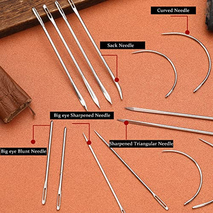 Veroave Upholstery Needle, 16 PCS Curved Needle, Leather Needles - size: 16PCS