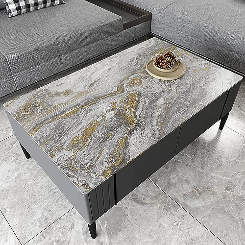 VEELIKE 32''x354'' Wide Matte Grey Gold Liquid Marble Countertop Contact Paper Waterproof Kitchen Countertop Peel and Stick Marble Wallpaper Peel and Stick Countertop Vinyl for Bathroom Table Walls - size: 32" x 354"