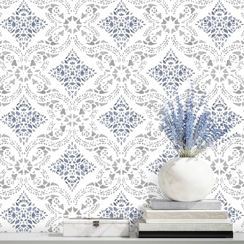 Peel and Stick Wallpaper Blue Wallpaper for Kitchen 16.9" x 118.1" - color: Blue, size: 16.9inch × 118.1inch