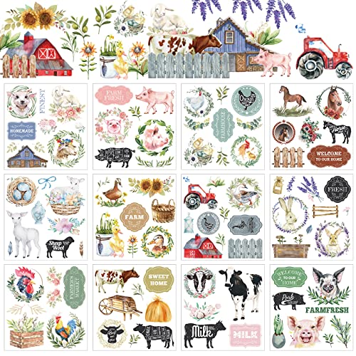 BBTO 12 Sheets Rub on Transfers for Crafts Wood Furniture DIY, 5.5" x 5.7" - style: Rustic Style