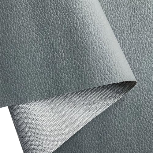 Gray Soft Faux Leather Fabric 0.5mm Pleather Marine Vinyl Fabric for Home Furniture Upholstery Sofa, Car Seat, Sewing Crafts, DIY Handicrafts, 100x160cm - color: Gray