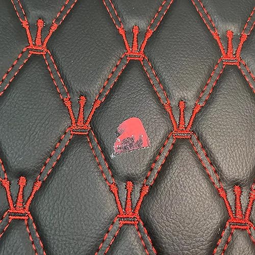Quilted Foam Vinyl Fabric King Crown Classic Pattern with 0.23" Sponge Backing, 59" W × 39" L Faux Leather Fabric for Car Headliner, Furniture Upholstery,Diamond 2" x 3" (King Crown) - color: King Crown