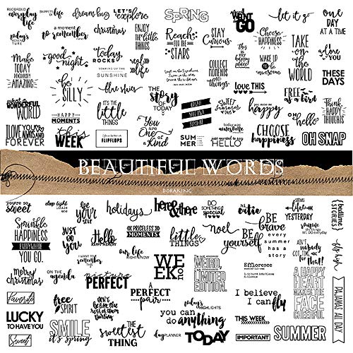 Doraking 90PCS Vintage Nice Words Sentences Sweet Happiness Stickers - style: Beautiful Words