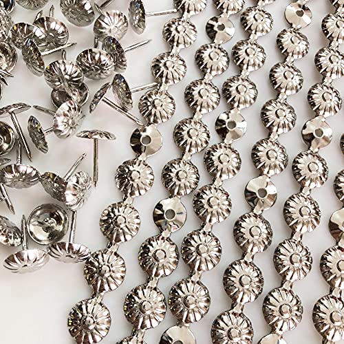 10Meters Upholstery Tacks Strips/Nailhead Trims(H:11mm Nickel Flower) - color: Nickel Flower, size: 11mm