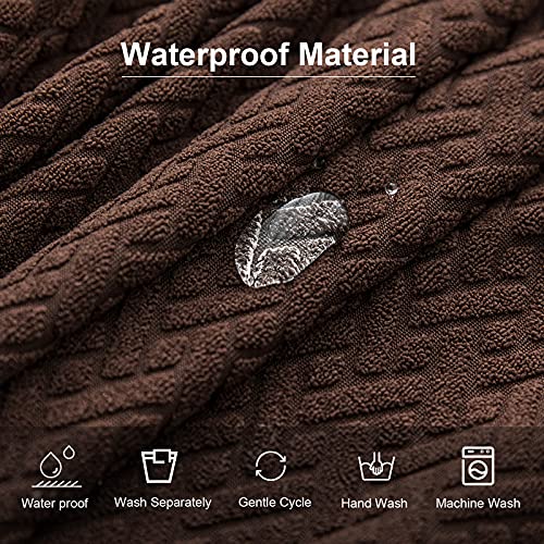 Genina Waterproof Chair Covers for Dining Room Chair Slipcovers Set of 4 - color: Chocolate, size: 14-18in Waterproof