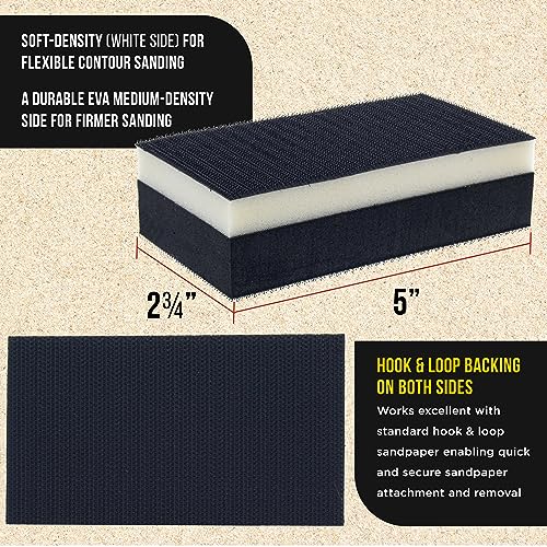 Dura-Gold Pro Series Rectangle 5" x 2-3/4" Dual Density 2 Sided EVA Sanding