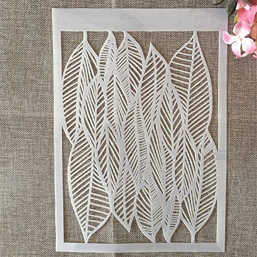 TIAMECH A4 Reusable Hollow Leaves Stencil for Painting - style: Leaves