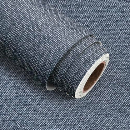 Denim Blue Grasscloth Peel and Stick Wallpaper 15.7inch x 118.1inch - color: Denim Blue, size: 15.7"W x 118.1"L