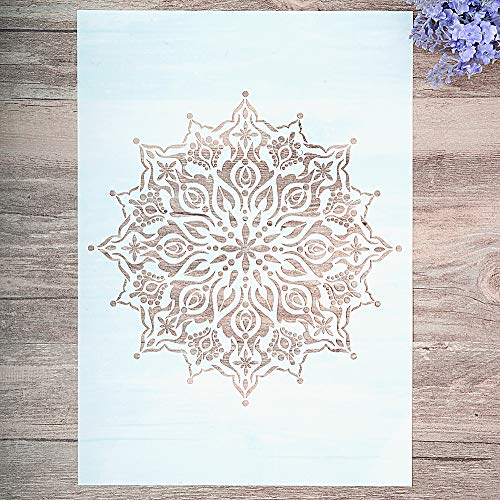 DIY Decorative Mandala Stencil Template for Painting on Walls Furniture Crafts (A4 Size)