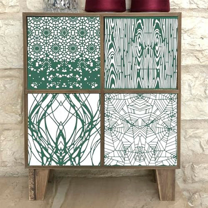 8 Pieces Mixed Media Layering Stencils for Painting,Reusable Spider Web Wood Grain Floral Texture Stencils for Wood Furniture,Cake,Canvas Fabric,Card Making,Art Journal - color: Layering(8Pcs)