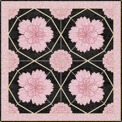 HOMETITUTE Pink Floral Gold Line Peel Stick Floor Tile, 12"x12" （10Pcs - color: Light Purple Glitter Lily