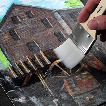 Jerry's Artarama InstaVar™ Gloss Picture Varnish & Varnish Brush Sets - Perfect for Varnish Paintings, Artists, Professionals, Restoration, & More! - 8.4oz Bottle w/ Set of 6 Brushes - size: 8.4oz Bottle & Brushes