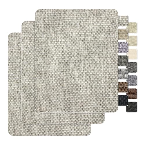 BESEZX Linen Fabric Repair Patch Upholstery Patch 3 PCS 9 * 11 Inch - color: Cream Gray, size: 9*11 inch