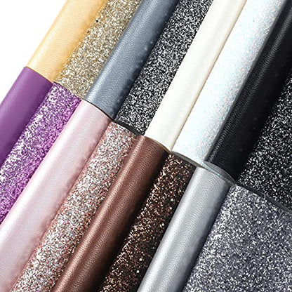 Chunky Glitter Faux Leather Sheets: 16Pcs/Set8.2 x6 Picheng Leather Fabric - color: 16 Colors