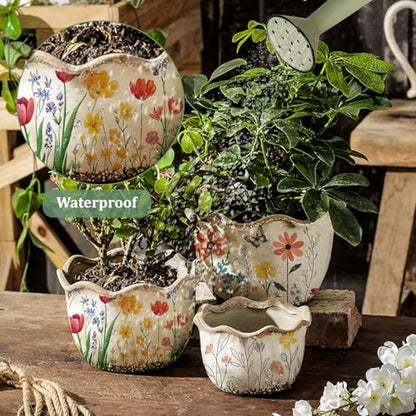 WANDIC 6 Sheets Rub On Transfer Stickers, Wild Flower Pattern Waterproof Decals Furniture Craft Embellishments for DIY Scrapbooking Photo Albums,15 * 30cm - color: Wild Flower