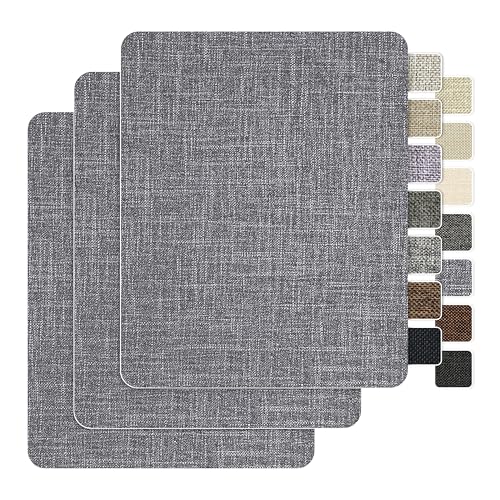 BESEZX Linen Fabric Repair Patch Upholstery Patch 3 PCS 9 * 11 Inch - color: Charcoal Gray, size: 9*11 inch