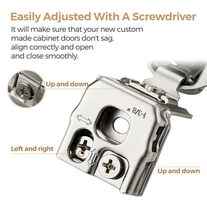Soft Close Hinges for Kitchen Cabinet Hinges, 1-3/8 Inch Overlay, 60 Pack - size: 1-3/8 inch Overlay
