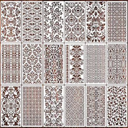 Damask Stencil Stencils for Crafts Reusable 7.8"x4" - style: Damask