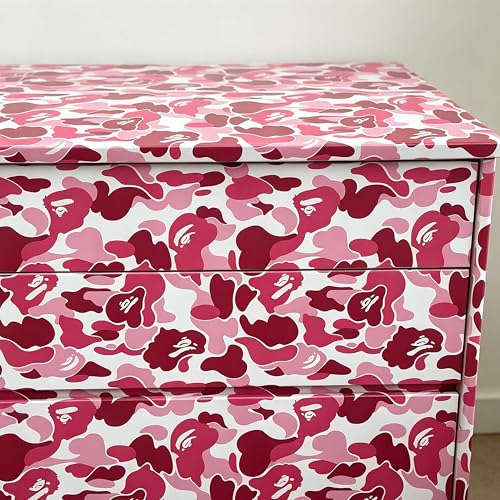 Pink Camouflage Contact Paper, Self-Adhesive Vinyl, 17.7x78 Inches - size: 17.7" x 78"