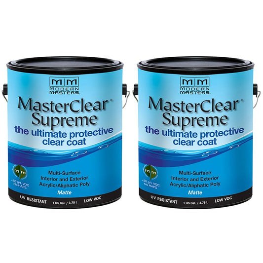 2 Pack of 1 gal Modern Masters MCS901 Clear MasterClear Supreme Protective Clear Coat, Matte - size: 1 Gallon (Matte)