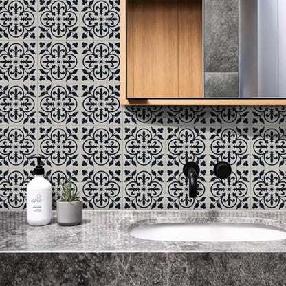 Alwayspon 12 Sheet 6x6inch 3D Thicken Foaming Board Vinyl Backsplash Marble Tiles, Self-Adhesive Peel and Stick Wall Tile Stickers Stick on Subway Tiles for Kitchen Bathroom Wall, Black Floral - color: Black Floral 2