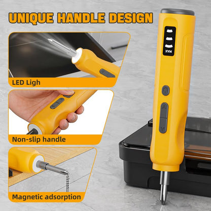 Electric Screwdriver Set, 1500mAh Cordless Rechargeable Screwdriver With Bits & Extension Shaft, Mini Power Tool For Electronics Repair, DIY Home Maintenance – 5N.m Torque, LED Light, 300rpm