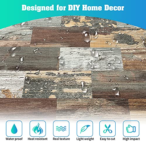 2026 New Upgrade Peel and Stick Backsplash Tile, Peel and Stick 11.34" X 11.57" Wall Tile for Kitchen, Bathroom, Fireplace, Laundry (Mix Rustic, 10 Packs) - color: Mix Rustic