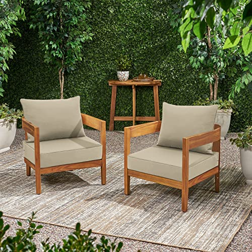 Favoyard Outdoor Patio Seat Cushions Set, 22 x 24 Inch, Waterproof, Beige - color: Beige, size: 22 x 24 x 4 In