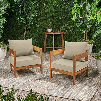 Favoyard Outdoor Patio Seat Cushions Set, 22 x 24 Inch, Waterproof, Beige - color: Beige, size: 22 x 24 x 4 In
