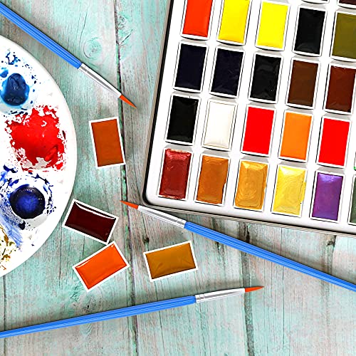 30 Pcs Round Paint Brushes, Small Brush Bulk for Miniature Detail Painting - size: 6.69inch, style: Round Paint Brushes