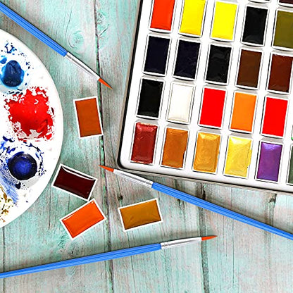 30 Pcs Round Paint Brushes, Small Brush Bulk for Miniature Detail Painting - size: 6.69inch, style: Round Paint Brushes