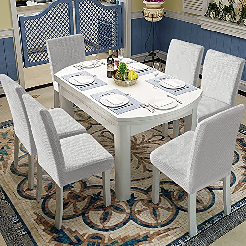 Genina Waterproof Chair Covers for Dining Room Chair Slipcovers Set of 4 - color: White, size: 14-18in Waterproof
