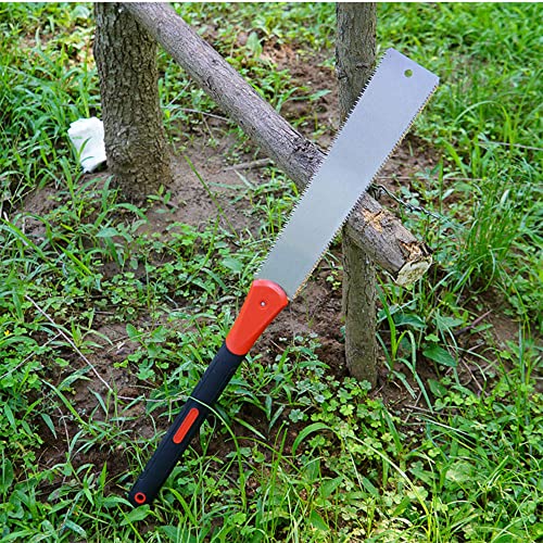 Double Edged Hand Saw, 32cm/12.5” Japanese Ryoba Pull Saw Flexible Flush Cut Saw for Fine and Coarse Cutting Woodworking (Red)