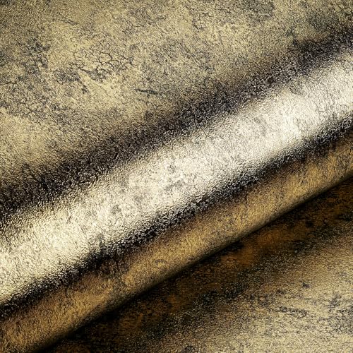 Livelynine 24x197" Gold Wallpaper Peel and Stick Textured Metallic Accent Wallpaper for Living Room Bathroom Kitchen Cabinets Fridge Luxury Black Gold Contact Paper Drawer Liner Shelf Waterproof Vinyl - size: 24x197 Inch