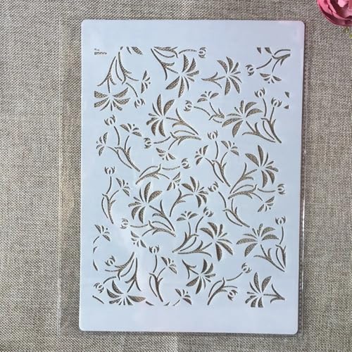 TIAMECH A4 Reusable Small Grass Stencil for Painting - style: Small Grass Leaves