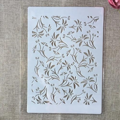 TIAMECH A4 Reusable Small Grass Stencil for Painting - style: Small Grass Leaves