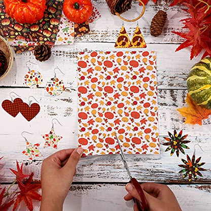 Frienda 15 Pcs Fall Faux Leather Sheets Thanksgiving Faux Leather