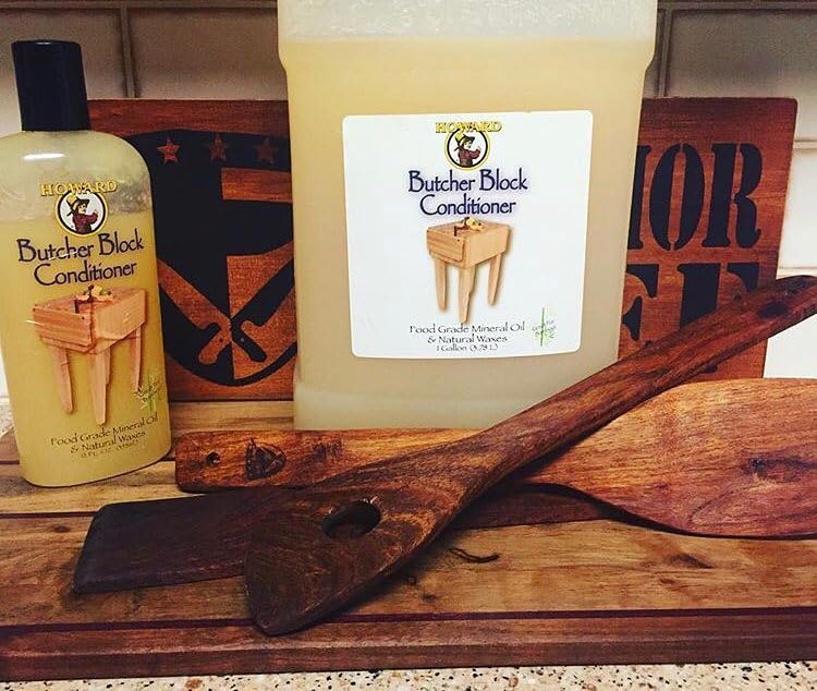 Howard Premium Butcher Block Conditioner: Deep-Penetrating, Food Grade, Revitalizes, Prevents Drying and Cracking of Hardwoods and Bamboo. Ideal for Wooden Bowls, Spoons, and More. Size: 1 Gallon